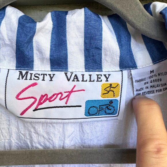 Vintage 80s Unisex Colorblock Windbreaker Jacket 🌈 Misty Valley Sport M - Picture 3 of 9
